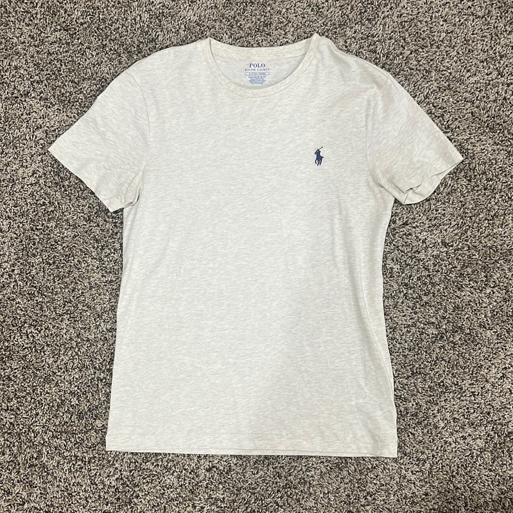 Ralph Lauren Light Gray Crewneck Tee with Navy Pony